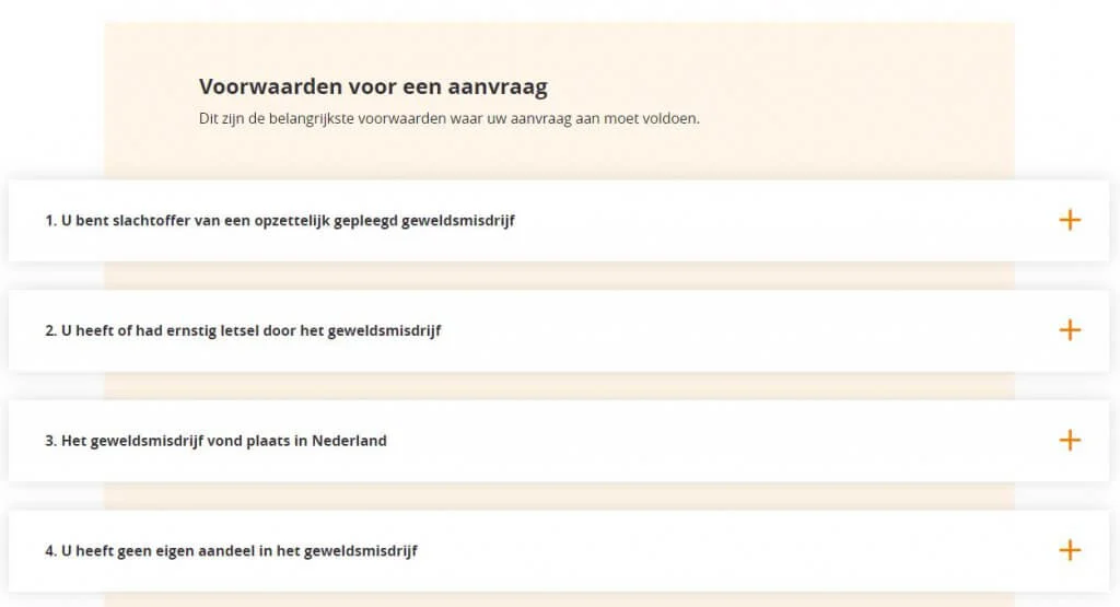 Voorwaarden voor een aanvraag op schadefonds.nl