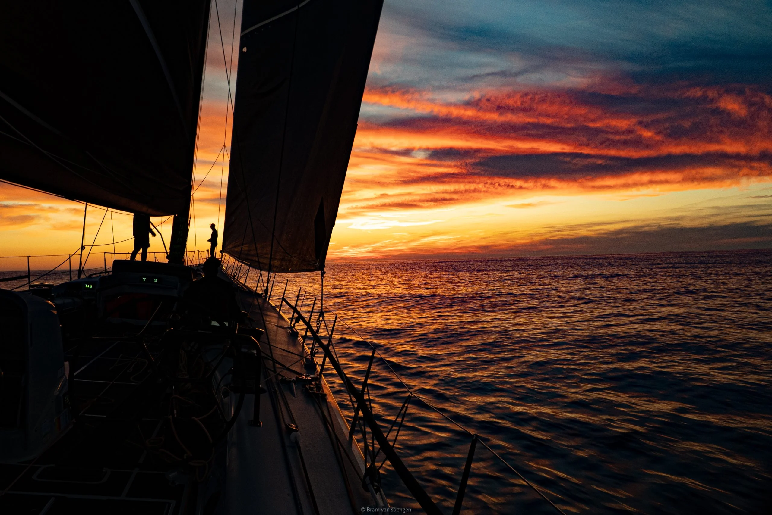 Silhouette of Black Jack 100 against an orange evening sky