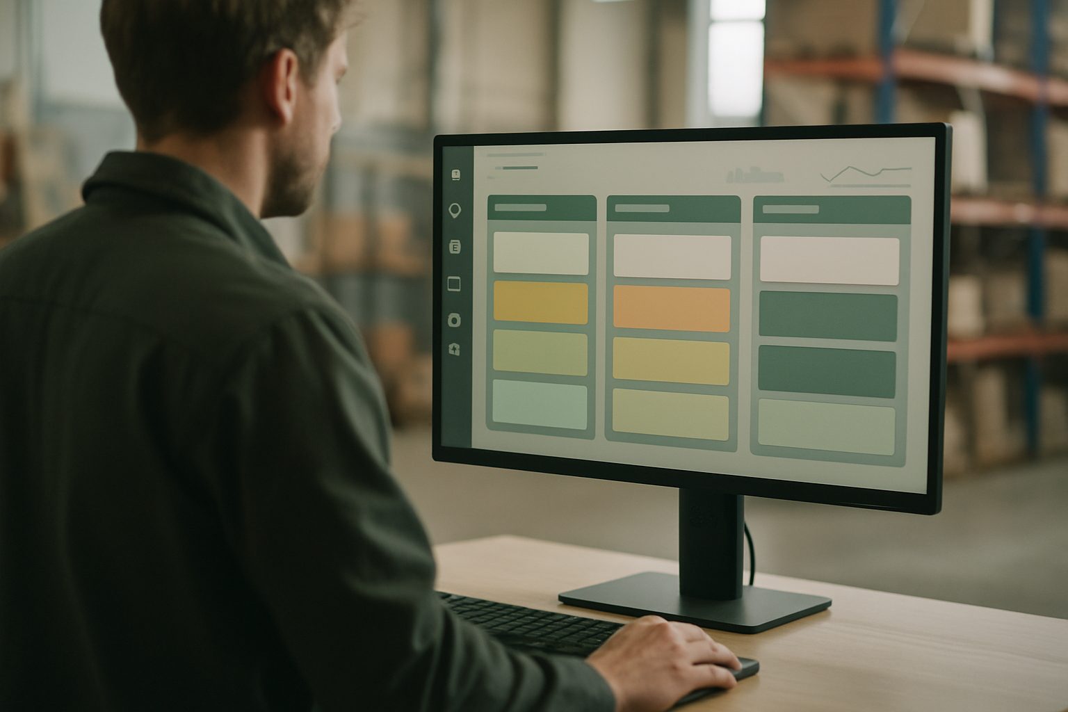 Someone looking at a process dashboard with task statuses and lead times on a laptop